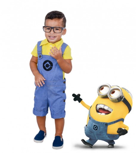 Conjunto  Minions Jardineira + Polo 